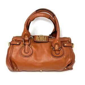 Chloe Paddington Bag Brown Leather Satchel with Padlock